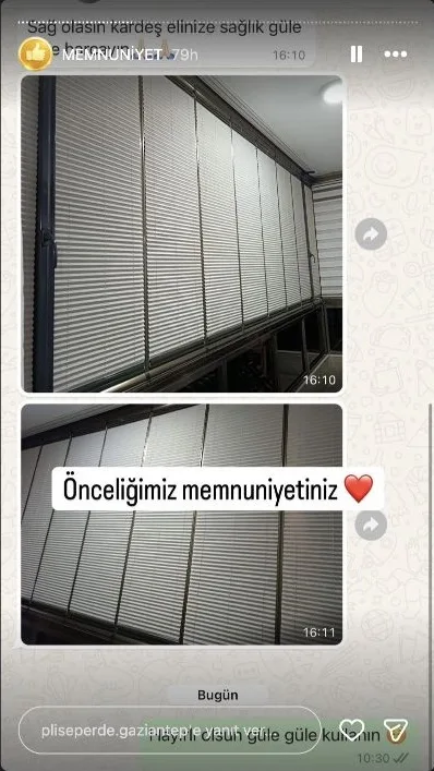 Plise perde müşteri memnuniyeti paylaşımı 38