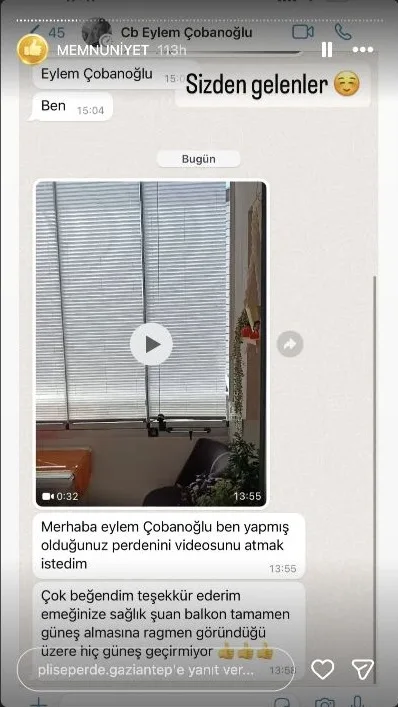 Plise perde müşteri memnuniyeti paylaşımı 26