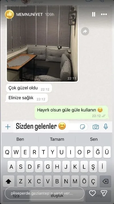 Plise perde müşteri memnuniyeti paylaşımı 30