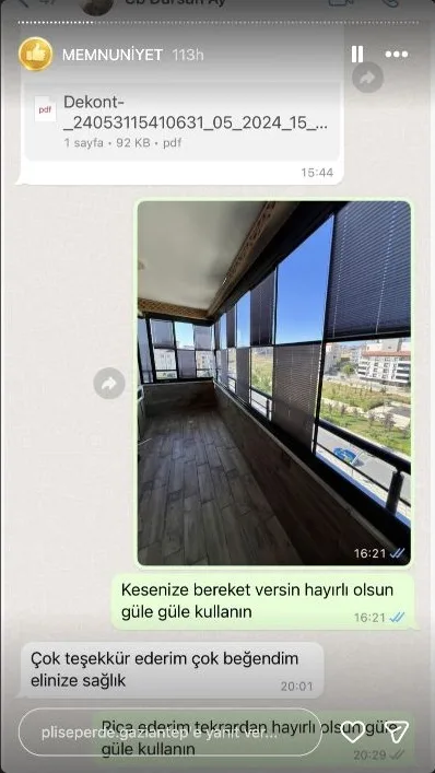 Plise perde müşteri memnuniyeti paylaşımı 28