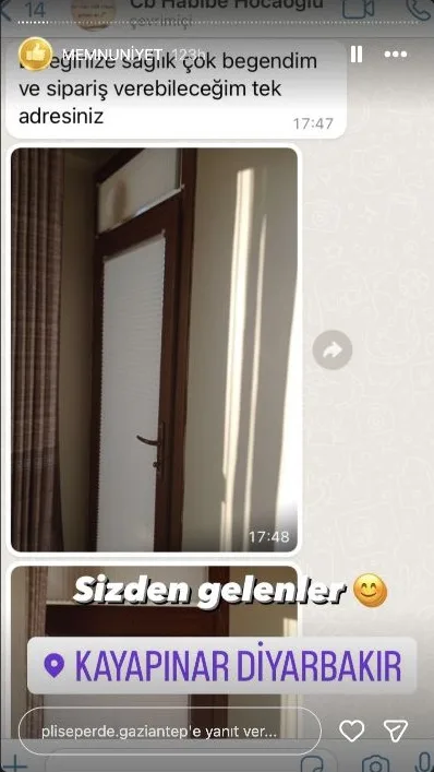 Plise perde müşteri memnuniyeti paylaşımı 17