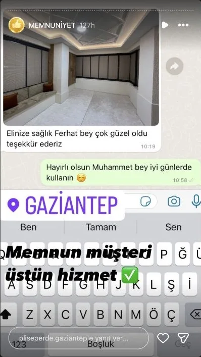 Plise perde müşteri memnuniyeti paylaşımı 10