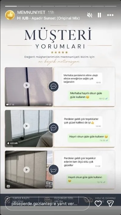 Plise perde müşteri memnuniyeti paylaşımı 2