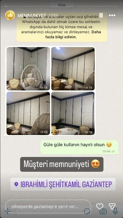 Plise perde müşteri memnuniyeti paylaşımı 12