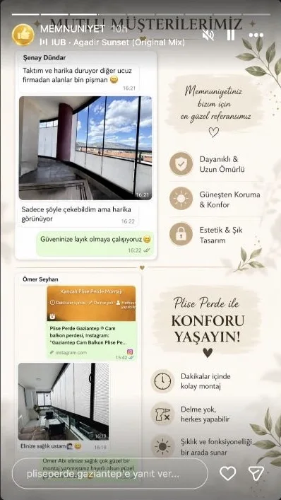 Plise perde müşteri memnuniyeti paylaşımı 4