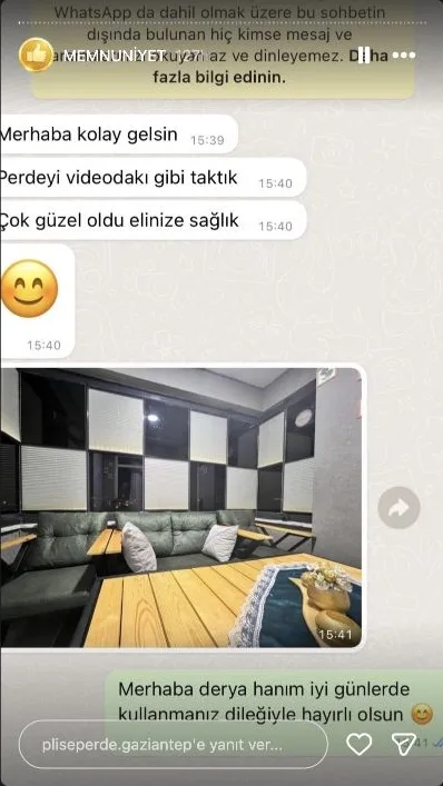 Plise perde müşteri memnuniyeti paylaşımı 11