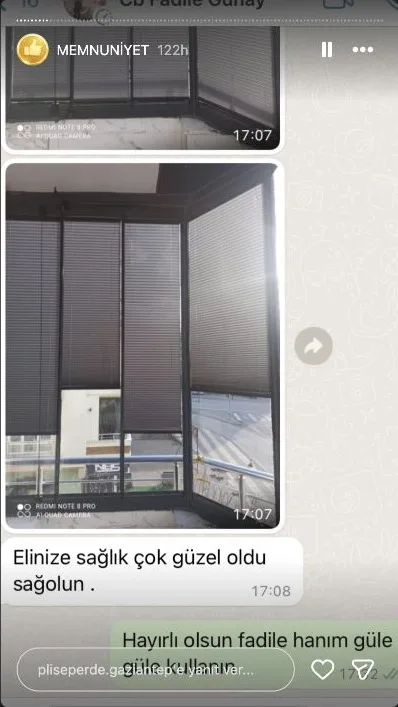 Plise perde müşteri memnuniyeti paylaşımı 18