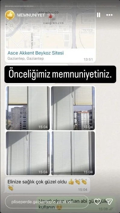 Plise perde müşteri memnuniyeti paylaşımı 35