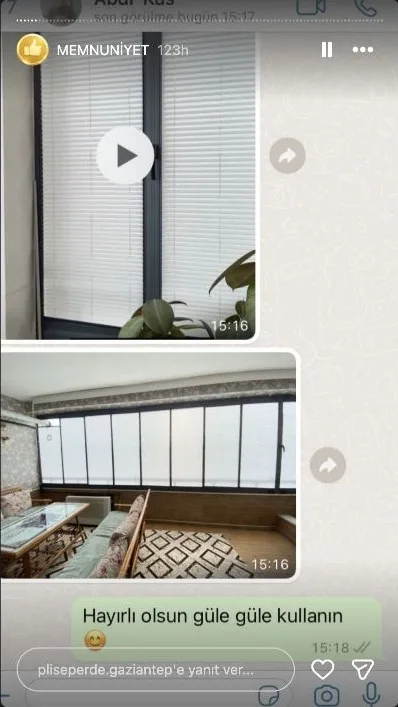Plise perde müşteri memnuniyeti paylaşımı 15