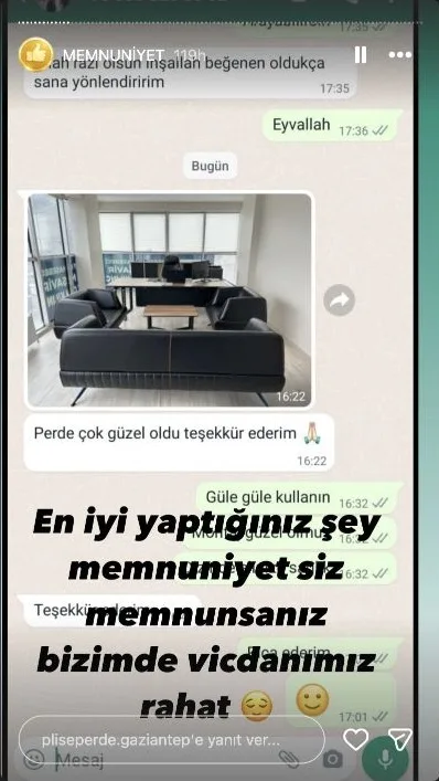 Plise perde müşteri memnuniyeti paylaşımı 22