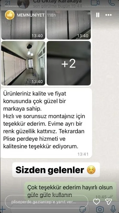 Plise perde müşteri memnuniyeti paylaşımı 24