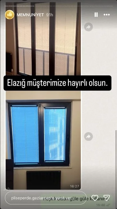 Plise perde müşteri memnuniyeti paylaşımı 36